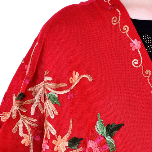 Women's Aari Embroidered Wool Stole